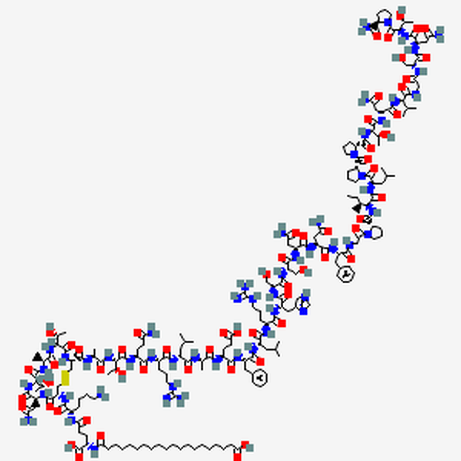 2D molecular structure of Cagrilintide (C194H312N54O59S2)