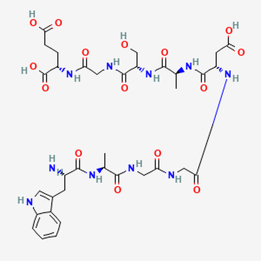 2D molecular structure of DSIP, delta sleep-inducing peptide (C35H48N10O15)