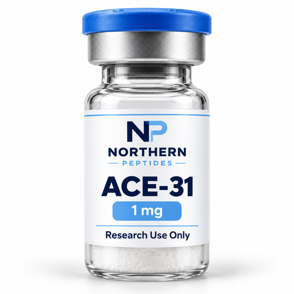 ACE-31 1mg — branded product vial, Northern Peptides Canada.