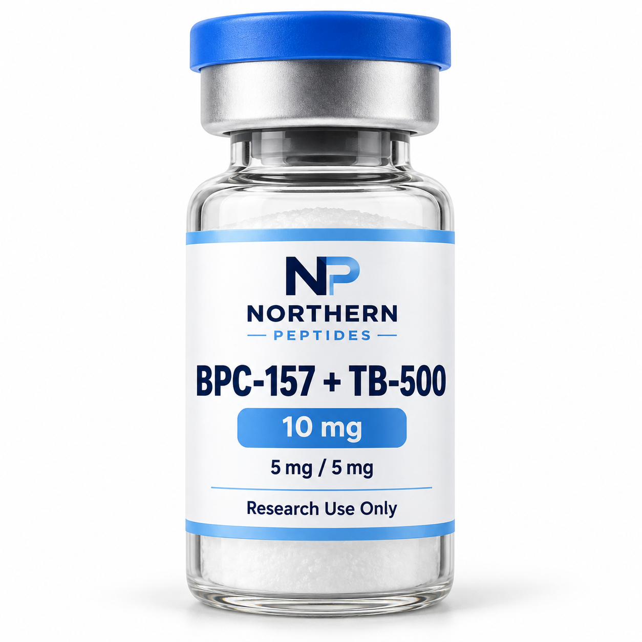 BPC-157 + TB-500 Blend 10mg — branded product vial, Northern Peptides Canada.