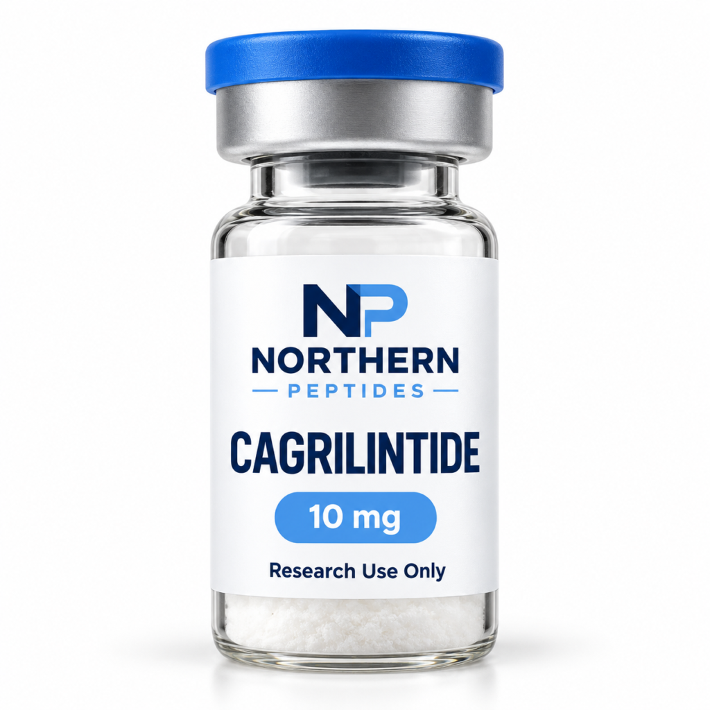 Cagrilintide 10mg — branded product vial, Northern Peptides Canada.