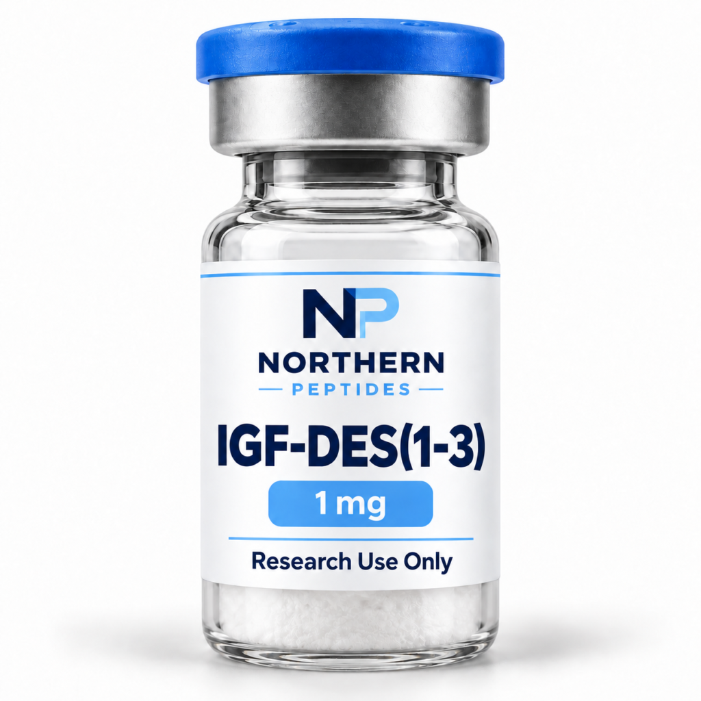 IGF-DES1 1mg — branded product vial, Northern Peptides Canada.