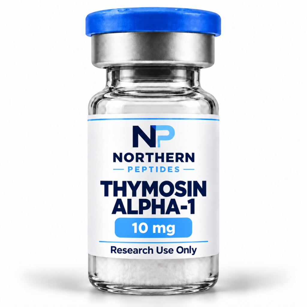 Thymosin Alpha 1 10mg — branded product vial, Northern Peptides Canada.